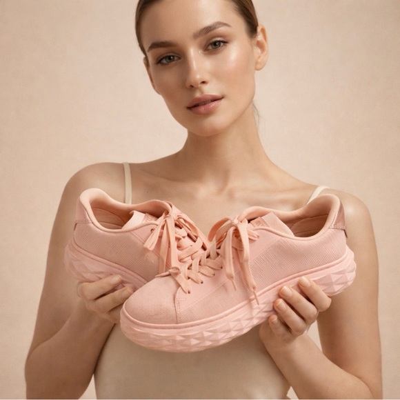 Jimmy Choo Shoes - Iconic Jimmy Choo Blush Pink Platform Sneakers Size 7.5